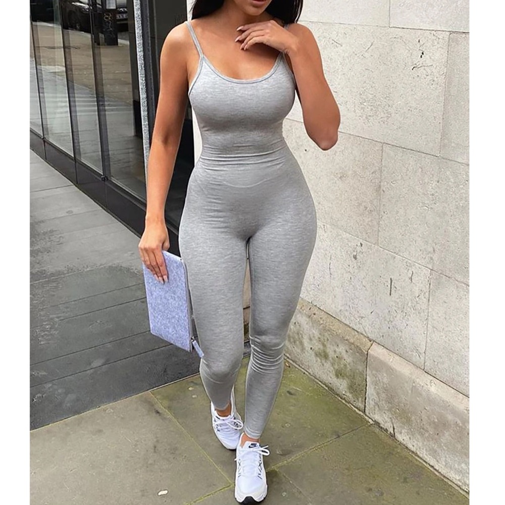 Gray Cami Unitard Jumpsuit